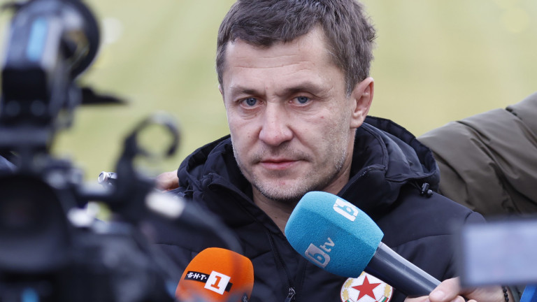 Треньорът на ЦСКА - Саша Илич, говори пред медиите днес.