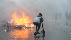 Сблъсъци и палежи белязаха многохилядни протести в Брюксел
