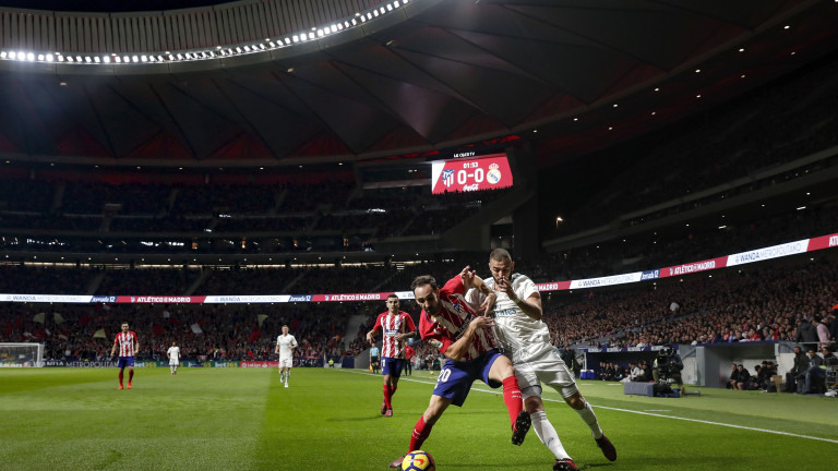 Атлетико (Мадрид) - Реал 0:0 (Развой на срещата по минути)