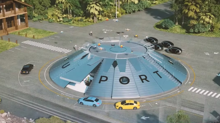 Как изглежда първото в света летище за летящи автомобили