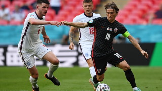 Звездата на Хърватия Лука Модрич игра много изнесен напред в