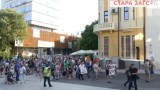 Протестиращи в Стара Загора запалиха чучело, символизиращо Борисов