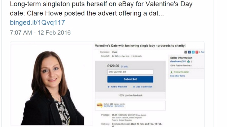 Жена се предлага в eBay за Свети Валентин (СНИМКА)