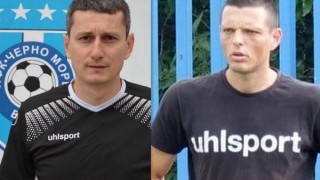 Директорът на ДЮШ на Черно море Калоян Георгиев и треньорът