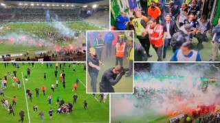 Феновете на Сент Етиен предизвикаха истински безредици в след мача