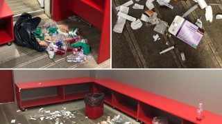 Фенове на ЦСКА твърдят че отборът на Лудогорец е оставил съблекалнята