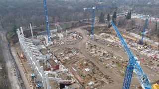 Стоманобетонната конструкция на новия стадион на ЦСКА все още е