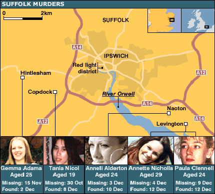 Арестуваха заподозрян за убитите проститутки в Англия