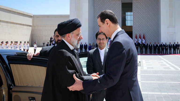 Президентите на Сирия и Иран Башар Асад и Ибрахим Раиси