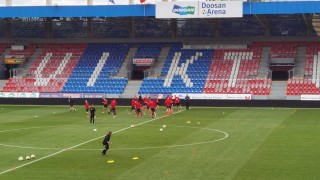 ЦСКА проведе официалната си тренировка на Досан Арена в Пилзен