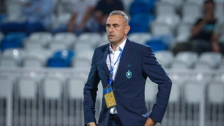 Старши треньорът на Лудогорец Ивайло Петев говори на официалната пресконференция