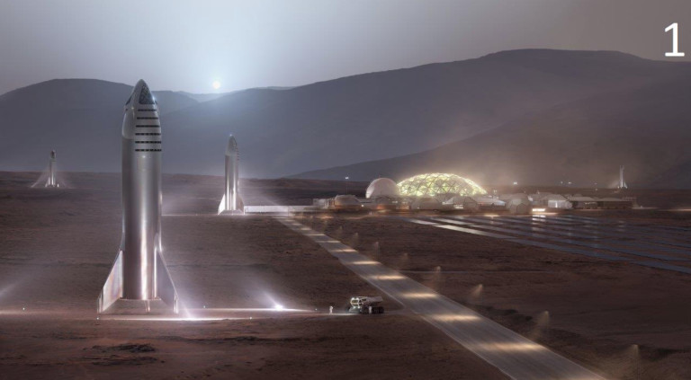 Така би изглеждал Starship на Марс