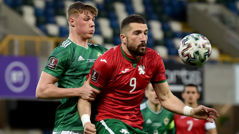 Северна Ирландия 0 : 1 България 25′ Макнеър центрира от