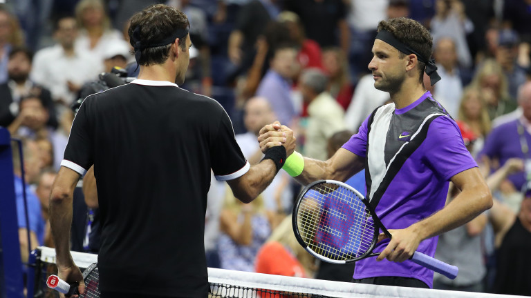 Мачът на Григор Димитров срещу Роджър Федерер е №4 сред най-добрите на US Open 2019