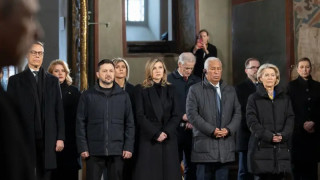 Евроилидерите участваха в обща молитва в Киев с президента Зеленски