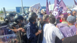 Арести и сблъсъци с полицията на протеста на горските служители АМ "Тракия"