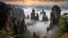 &bdquo;Плаващите&ldquo; планини на Китай - 400-милионни скални стълбове до небето, вдъхновили и Джеймс Камерън