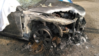 Кола изгоря в центъра на Благоевград