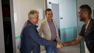 Наставникът на Лудогорец Стойчо Стоев говори пред медиите на