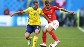 Швеция - Швейцария 1:0, гол на Форсберг