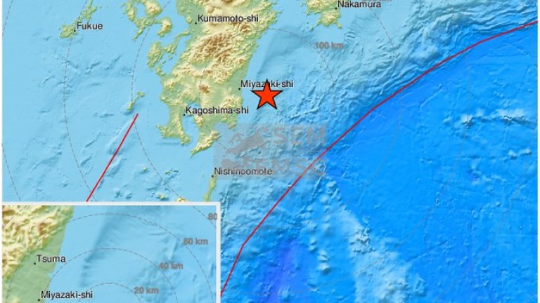 Силно земетресение удари остров Кюшу