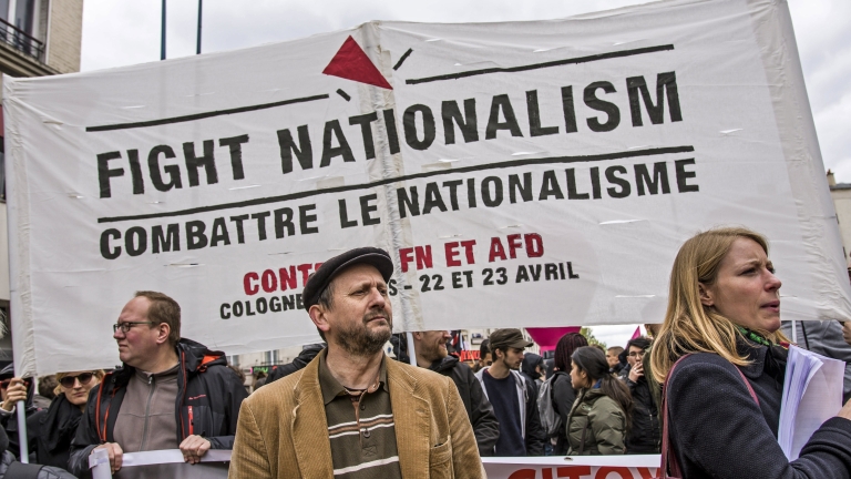 Стотици на протест срещу Марин льо Пен 