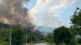 Пожар избухна до бензиностанция край Харманли