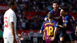 Кой друг, ако не Меси? Звездата на Барселона измъкна победата в Севиля!