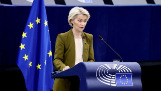 Председателят на Европейската комисия Урсула фон дер Лайен след видеоконференция