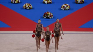 Българският ансамбъл по художествена гимнастика показа новото си подобрено съчетание