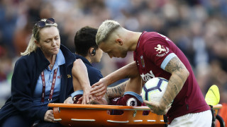 Нападателят на Уест Хем Андрий Ярмоленко е с разкъсване на