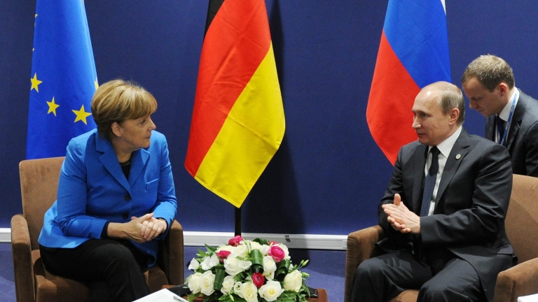 Германският канцлер Ангела Меркел и руският президент Владимир Путин днес