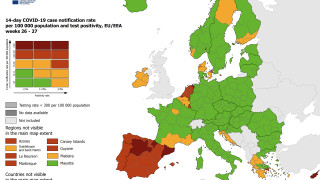 Картата на Европа отново става оранжева тъй като големи части
