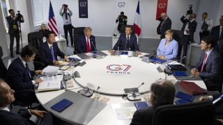 Бедното меню на Г7: царевицата на Тръмп, виното на Макрон