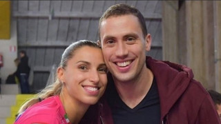 Българската волейболистка Елица Василева и нейния приятел сърбинът Александър Атанасийевич