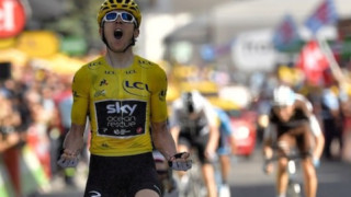 Победителят от Тур дьо Франс 2018 колоездачът Герант Томас беше