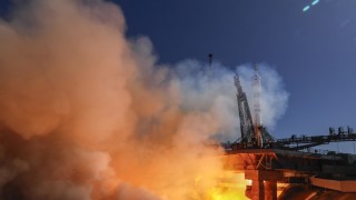 След изстрелването на ракетата носител Союз 2 1а на космодрума Байконур в Казахстан бяха