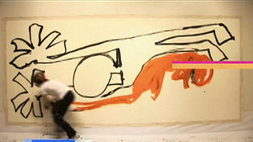 Първата художничка-атлет в света рисува на 5-метрови платна (видео)