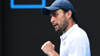 Руският тенисист Аслан Карацев беше видимо развълнуван след като елиминира