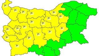 Жълт код за силен вятър в 18 области