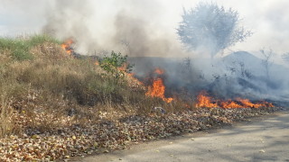 Голям пожар избуха край благоевградското село Сатовча в местността Вълнев