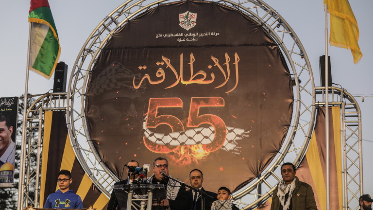Хиляди палестинци от ивицата Газа отбелязаха 55-ата годишнина от основаването