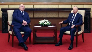 Президентът на Беларус Александър Лукашенко по време на разговора си в