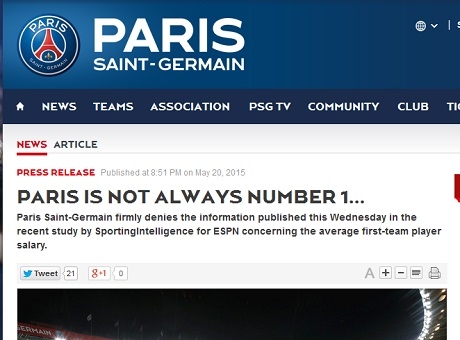 ПСЖ опроверга информацията, че дава най-високи заплати