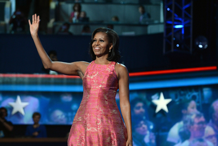Пламенна реч в подкрепа на Обама произнесе жена му