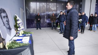 Изпълнителният директор на Левски Красимир Иванов поднесе венец и