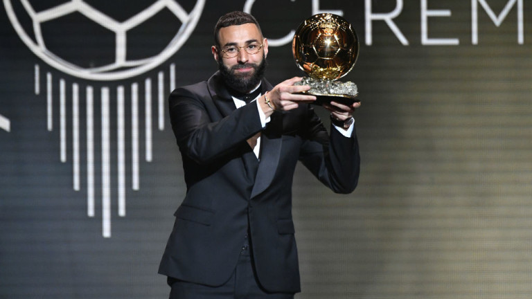 Носителят на Златната топка за 2022-а Карим Бензема поздрави нападателя