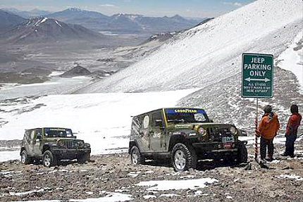 Jeep Wrangler стъпи на 6646 метра височина