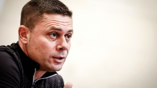 Националният селекционер на България Александър Димитров говори пред медиите на