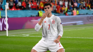 Нападателят на Испания Алваро Мората вкара изравнителния гол в полуфинала